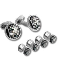 Tateossian - Thompson Mother Of Pearl Mosaic Cufflink And Stud Set - Lyst