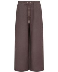 Solpardus - Atti Umber Linen Trousers - Lyst