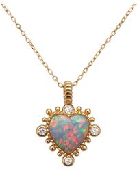 LÁTELITA London - Angelique Opal Heart Pendant Necklace - Lyst