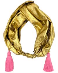 Julia Clancey - Golden Snazzy Tassel Turban Twist - Lyst