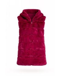 Tantra Spain Sl - Fur Vest With Hood And Zipper Closure, Fucsia - Lyst