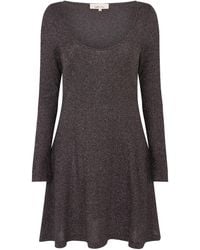 Little Lies - Neutrals Sweet Jane Gunmetal Shimmer Mini Dress - Lyst