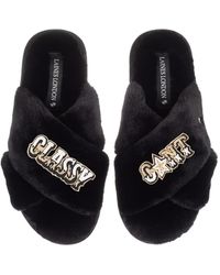 Laines London - Classic Laines Slippers With Classy Cunt Brooches - Lyst