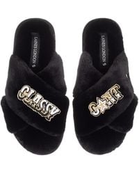 Laines London - Classic Laines Slippers With Classy Cunt Brooches - Lyst