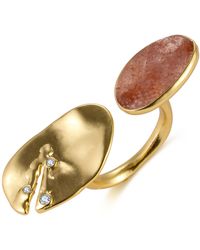 Rare Matters Jewelry - Floating Stone Strawberry Quartz Huggie Ring - Lyst