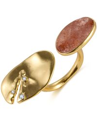 Rare Matters Jewelry - Floating Stone Strawberry Quartz Huggie Ring - Lyst