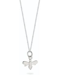 Lime Tree Design - Tiny Bee Charm Necklace Sterling Silver - Lyst