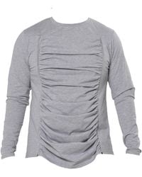 Metamorph - Long Sleeve Top With Front Drapings - Lyst