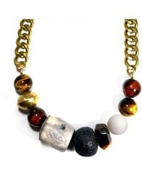 Rachel Nathan - Tiger's Eye & Bone Necklace - Lyst