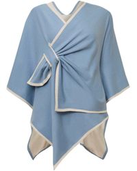 James Lakeland - Pale Front Knot Poncho - Lyst