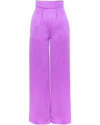 AVENUE No.29 - Satin High Rise Wide Leg Trousers - Lyst