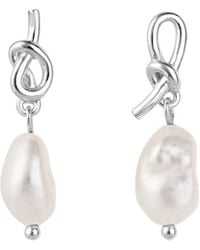 Esterah - Baroque Pearl Knot Drop Earrings - Lyst