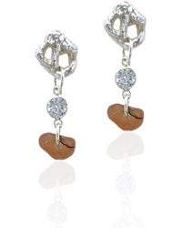Bio-Trimmings - Harriot Cubic Zirconia Earrings Mocha - Lyst