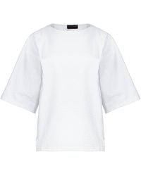 Conquista - Textured Cotton-Blend Oversized T-Shirt With Modern Elegance - Lyst