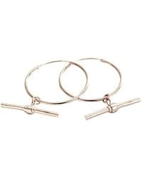 Posh Totty Designs - Sterling T Bar Charm Hoop Earrings - Lyst