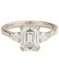 Juvetti - Ailes Diamond Emerald-Cut & Pear Side Diamonds Ring - Lyst