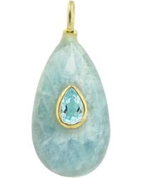 KAMARIA - Aquamarine Gemstone Pendant With Topaz - Lyst