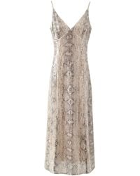 Aisl - Snakeskin Sequin Slip Dress - Lyst
