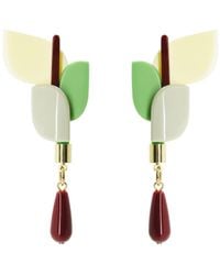 Gissa Bicalho - Neutrals Handmade Acrylic Earring Anthurium Vanilla - Lyst