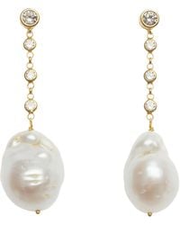 Lavani Jewels - Celine Pearl Baroque Earrings - Lyst