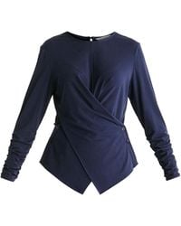 Paisie - Side Button Jersey Wrap Top - Lyst