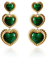 Laura Gray - Sloan Triple Heart Earrings - Lyst
