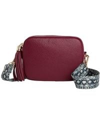 Betsy & Floss - Verona Crossbody Burgundy Tassel Bag With & Chevron Strap - Lyst