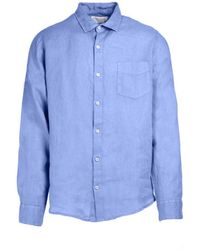 Haris Cotton - Long Sleeved Front Pocket Linen Shirt - Lyst
