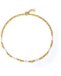 Classicharms - Hexagon Beads Necklace With Natural Pearls - Lyst