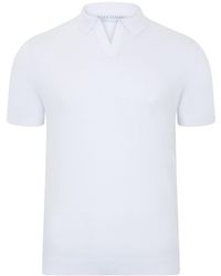 Paul James Knitwear - Ultra Fine Cotton Nathan Buttonless Polo Shirt - Lyst