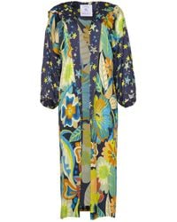 Tiger and the Monkey - The Emma Ecovero Viscose And Silk Floral And Stars Coverup Robe Kimono - Lyst
