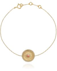 Perle de Lune Thalna Bracelet Rhodochrosite 9k Gold - Multicolour