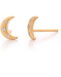 Nellou Jewellery - Starlit Moon Stud Earrings - Lyst