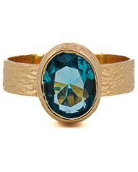 Ebru Jewelry - Cleopatra Blue Topaz Gemstone Gold Ring - Lyst