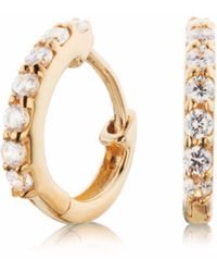 Lily & Roo - Small Diamond Style Huggie Hoop Earrings - Lyst
