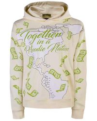 Miracles Manifester - Neutrals Manifestation Embroidered Hoodie With Rhinestone Design - Lyst