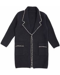 Saachi - Pearl Trim Long Knit Blazer - Lyst