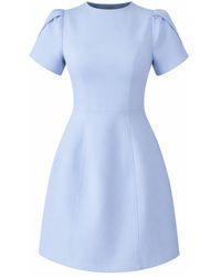 Girl In Mind - Ami Tulip Sleeve High Neck Mini Dress Sky - Lyst