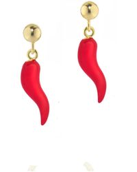 Unaloe - Earrings With-Plated Horn Pendant - Lyst