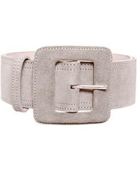 BeltBe - Suede Square Buckle Belt - Lyst