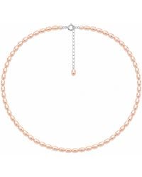 Pearl Code - Peach Rice Pearl Choker, Natural Freshwater Pearl Necklace - Lyst