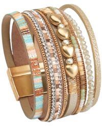 Saachi - Quad Heart Leather Bracelet - Lyst