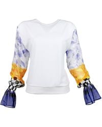 Lalipop Design - Viscose Blouse With Crinkle Chiffon Sleeves - Lyst