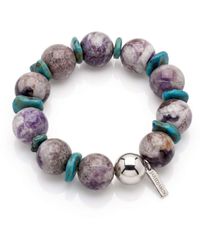 Jaredjamin - Paloma Amethyst & Howlite Chunky Stretch Bracelet - Lyst