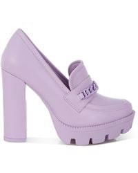 Rag & Co - Corinne Lilac Chain Embellished Chunky Loafers - Lyst