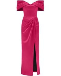 Tia Dorraine - Heavenly Kissed Draped Satin Maxi Dress - Lyst