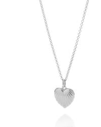 Nellou Jewellery - Scalloped Heart Necklace Sterling - Lyst