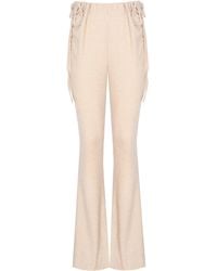 No'design - Neutrals Flared Pants With Side Ruched Detail - Lyst