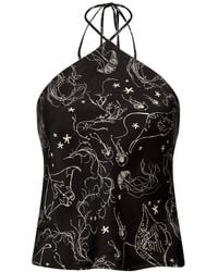 Lily Rou - Silk Ray Halter Neck Low Back Top - Lyst