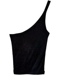 Vænn - Metallic One Shoulder Tank - Lyst